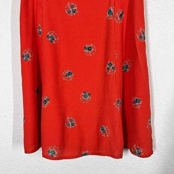 Free People Mini Dress Red Floral Print 2 - Picture 7 of 12